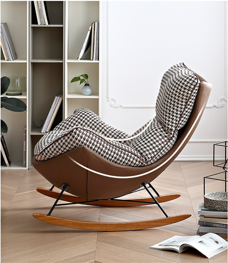 ʻO ka sofa hoʻolālā ʻo Swallow brid design sofa luxury single rocking lounge chair (4)