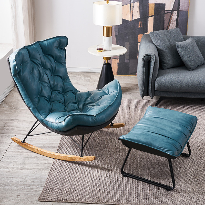 Desain ruang tamu furniture sofa mewah kursi goyang tunggal (2)