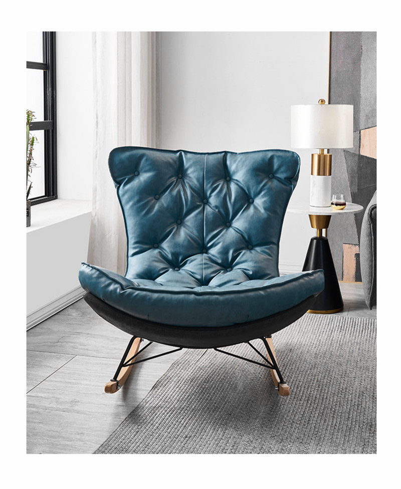 muebles de deseño de sala de estar sofá cadeira mecedora individual de luxo (3)